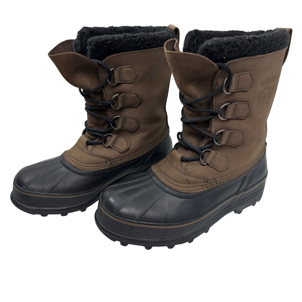 Sorel Caribou Snow Boots Men's 8/41 Winter Duck Waterproof Brown Insulated Warm